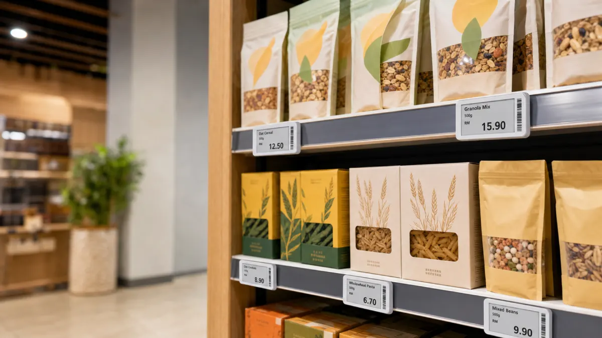 Electronic shelf labels in a modern retail store